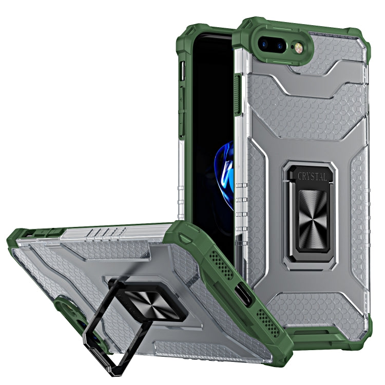 Armor Clear PC + TPU Shockproof Case with Metal Ring Holder For iPhone 8 Plus / 7 Plus
