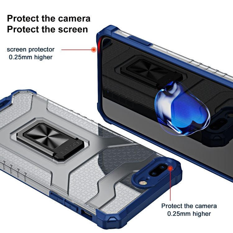 Armor Clear PC + TPU Shockproof Case with Metal Ring Holder For iPhone 8 Plus / 7 Plus