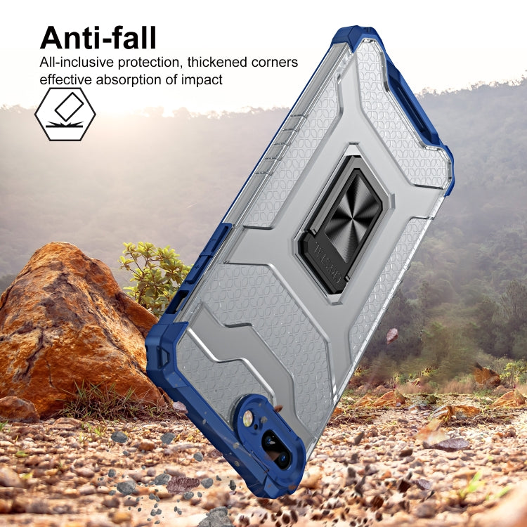 Armor Clear PC + TPU Shockproof Case with Metal Ring Holder For iPhone 8 Plus / 7 Plus