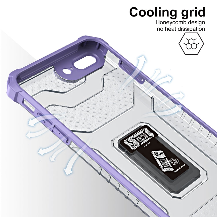 Armor Clear PC + TPU Shockproof Case with Metal Ring Holder For iPhone 8 Plus / 7 Plus