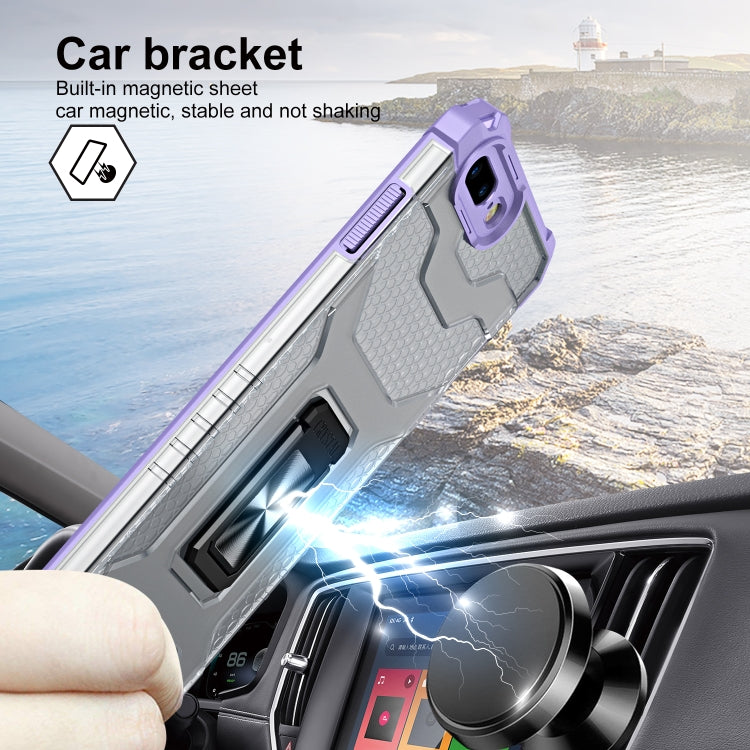 Armor Clear PC + TPU Shockproof Case with Metal Ring Holder For iPhone 8 Plus / 7 Plus