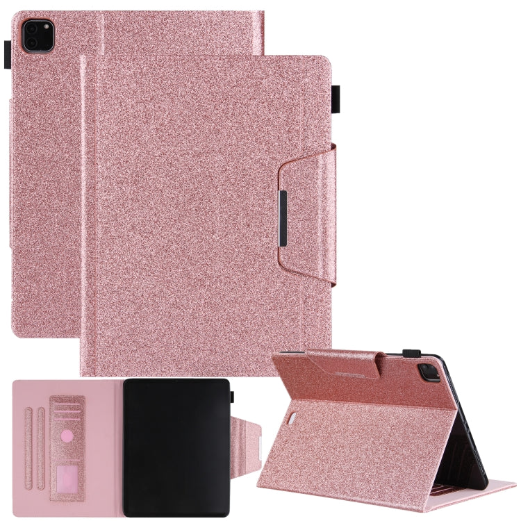 For iPad Pro 12.9 2022 / 2021 / 2020 / 2018 Glitter Powder Horizontal Flip Leather Tablet Case with Holder & Card Slot & Photo Frame & Wallet