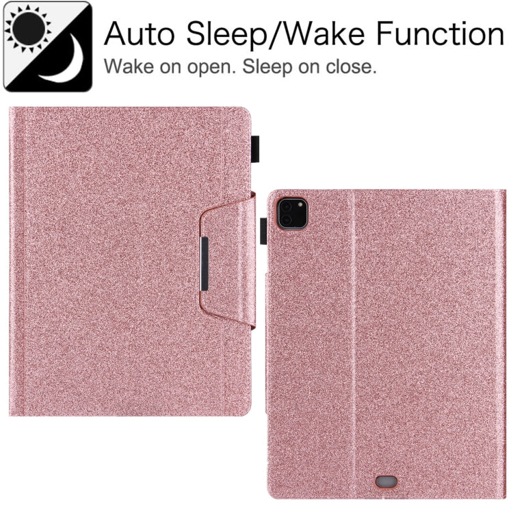 For iPad Pro 12.9 2022 / 2021 / 2020 / 2018 Glitter Powder Horizontal Flip Leather Tablet Case with Holder & Card Slot & Photo Frame & Wallet