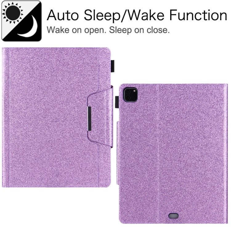 For iPad Pro 12.9 2022 / 2021 / 2020 / 2018 Glitter Powder Horizontal Flip Leather Tablet Case with Holder & Card Slot & Photo Frame & Wallet