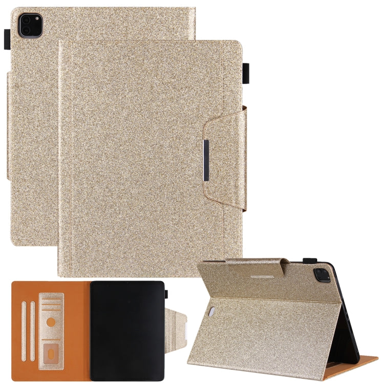 For iPad Pro 12.9 2022 / 2021 / 2020 / 2018 Glitter Powder Horizontal Flip Leather Tablet Case with Holder & Card Slot & Photo Frame & Wallet
