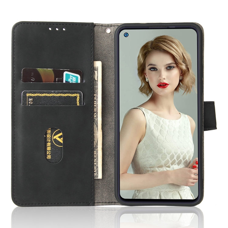 Solid Color Skin Feel Magnetic Buckle Horizontal Flip Calf Texture PU Leather Case with Holder & Card Slots & Wallet For Oukitel C21 Pro