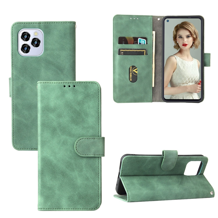 Solid Color Skin Feel Magnetic Buckle Horizontal Flip Calf Texture PU Leather Case with Holder & Card Slots & Wallet For Oukitel C21 Pro