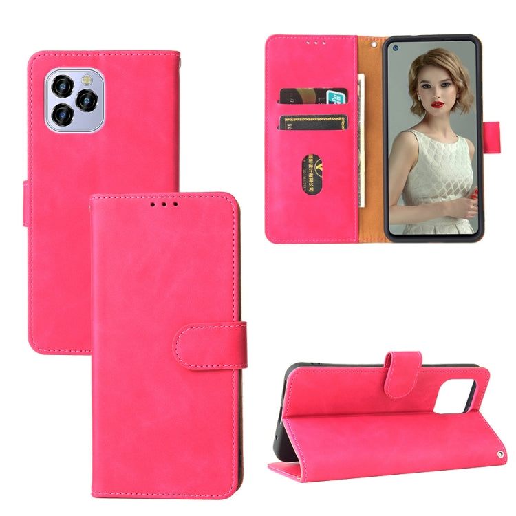 Solid Color Skin Feel Magnetic Buckle Horizontal Flip Calf Texture PU Leather Case with Holder & Card Slots & Wallet For Oukitel C21 Pro