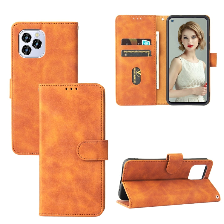Solid Color Skin Feel Magnetic Buckle Horizontal Flip Calf Texture PU Leather Case with Holder & Card Slots & Wallet For Oukitel C21 Pro
