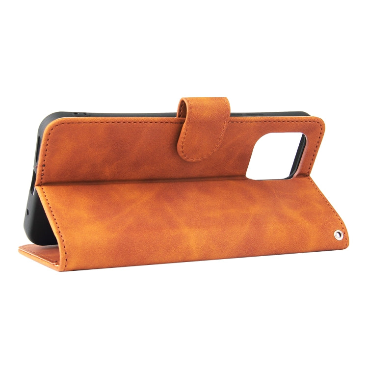 Solid Color Skin Feel Magnetic Buckle Horizontal Flip Calf Texture PU Leather Case with Holder & Card Slots & Wallet For Oukitel C21 Pro