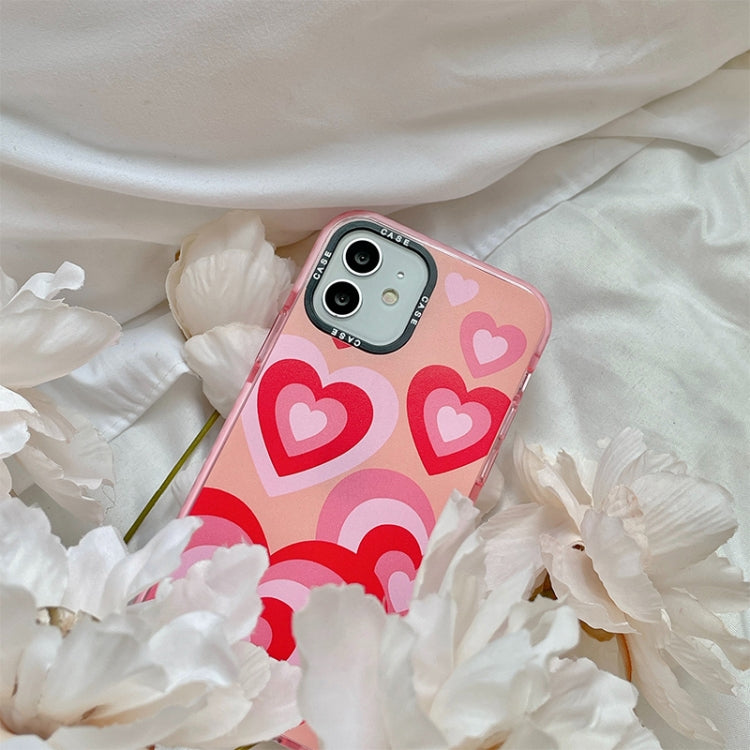 For iPhone 11 Thickened TPU Shockproof Protective Case (Pink Red Love)