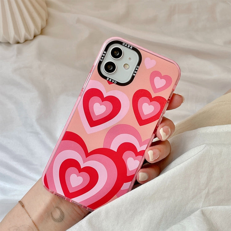 For iPhone 11 Thickened TPU Shockproof Protective Case (Pink Red Love)