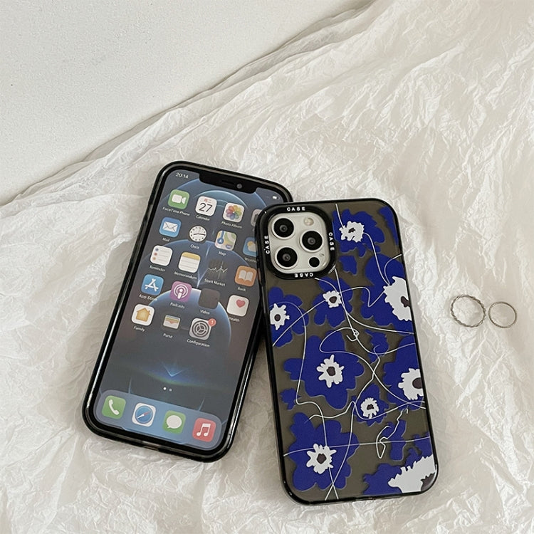 For iPhone XR Thickened TPU Shockproof Protective Case(Flower)
