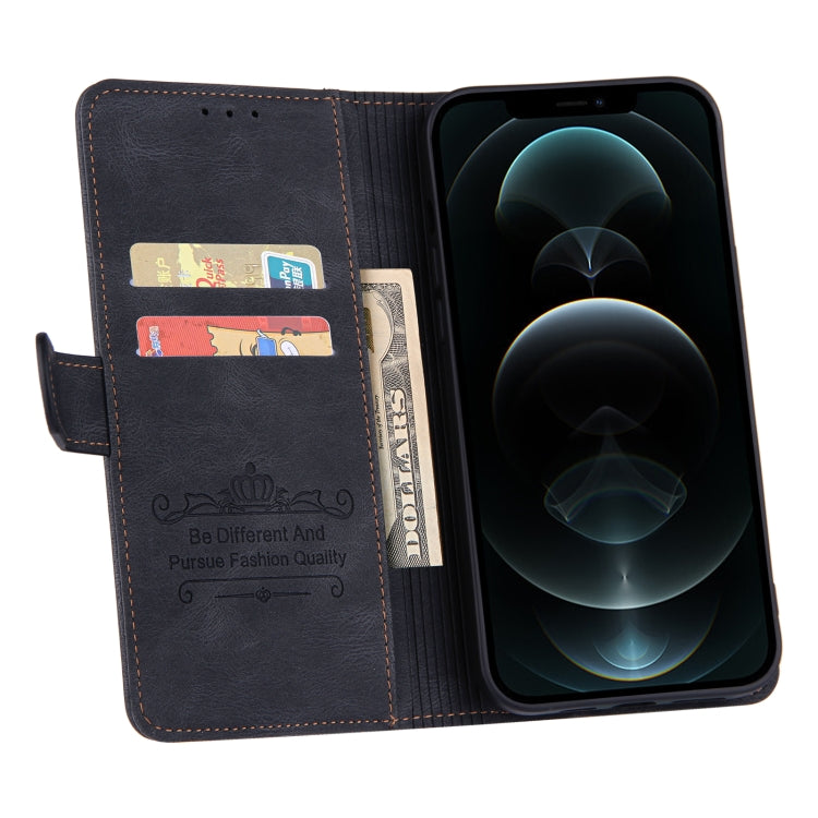 For iPhone 13 Reverse Buckle Horizontal Flip PU Leather Case with Holder & Card Slot & Wallet