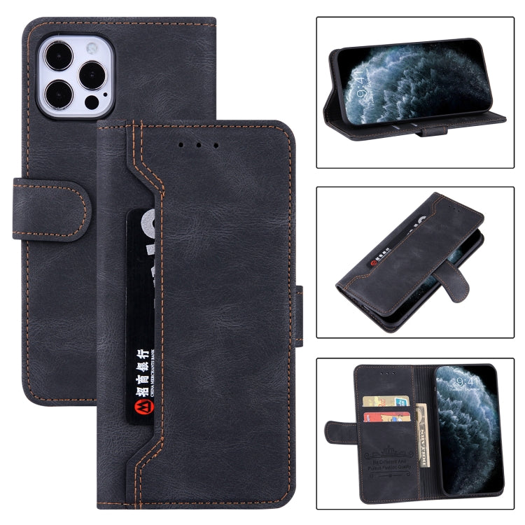 For iPhone 12 Pro Max Reverse Buckle Horizontal Flip PU Leather Case with Holder & Card Slot & Wallet