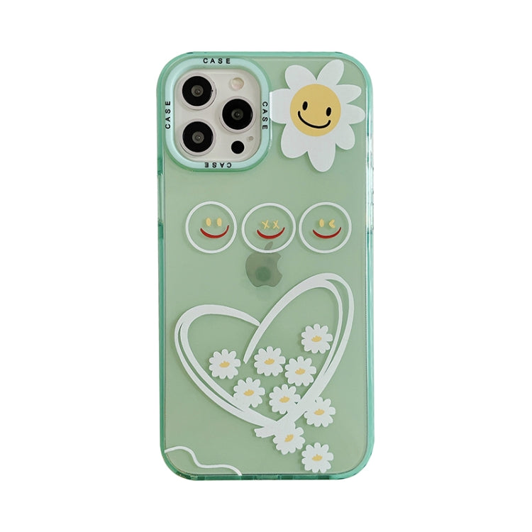 For iPhone 12 Pro Thickened TPU Shockproof Protective Case(Smiley Sunflower)