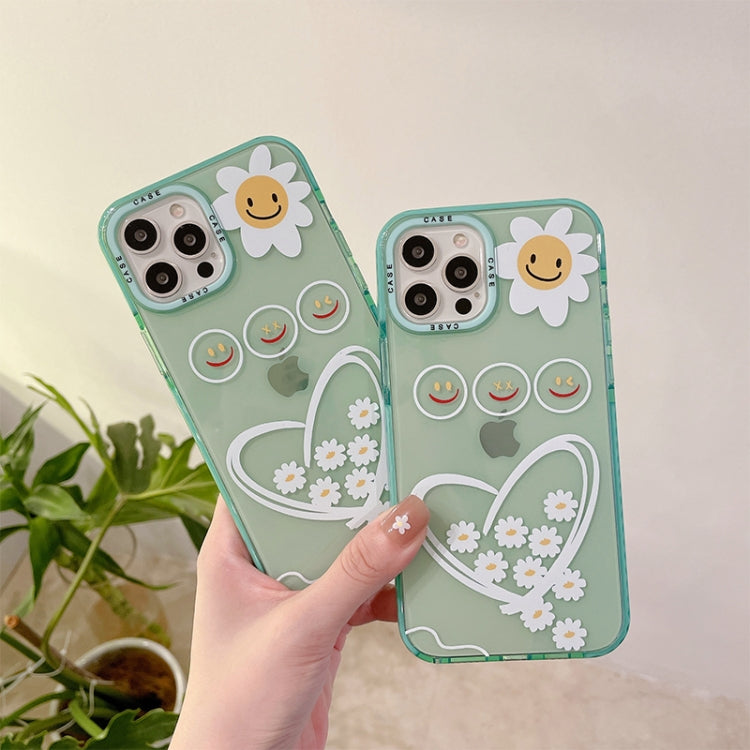 For iPhone 12 Pro Thickened TPU Shockproof Protective Case(Smiley Sunflower)