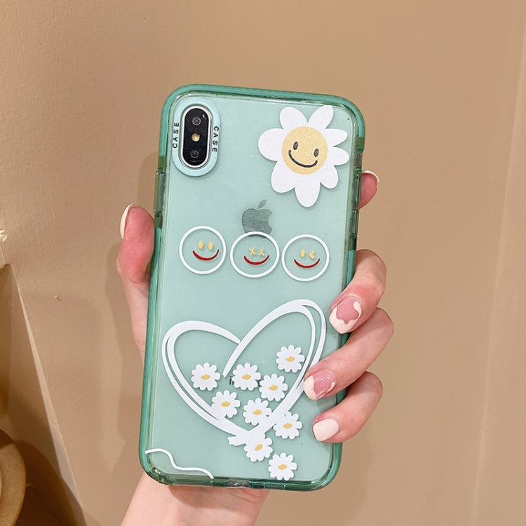 For iPhone XR Thickened TPU Shockproof Protective Case(Smiley Sunflower)