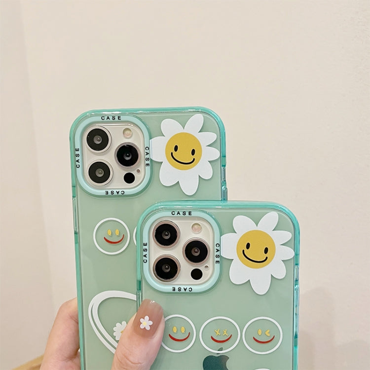 For iPhone XR Thickened TPU Shockproof Protective Case(Smiley Sunflower)
