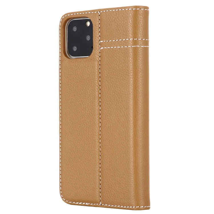 For iPhone 11 Pro GEBEI Top-grain Leather Horizontal Flip Protective Case with Holder & Card Slots
