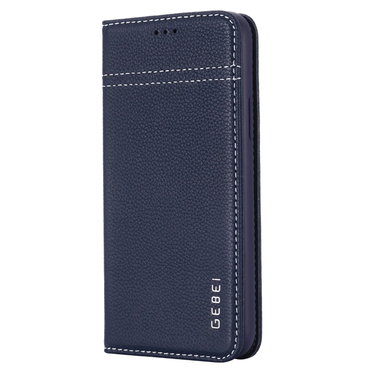 For iPhone 11 Pro GEBEI Top-grain Leather Horizontal Flip Protective Case with Holder & Card Slots
