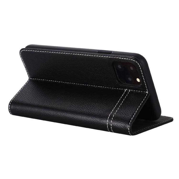 For iPhone 11 Pro Max GEBEI Top-grain Leather Horizontal Flip Protective Case with Holder & Card Slots