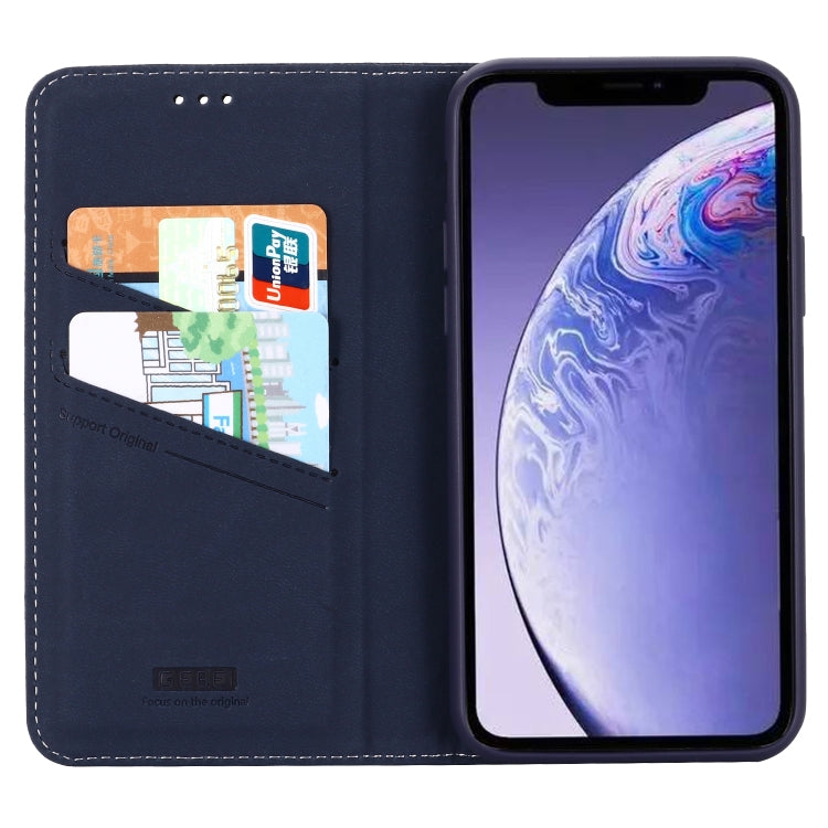 For iPhone 11 Pro Max GEBEI Top-grain Leather Horizontal Flip Protective Case with Holder & Card Slots
