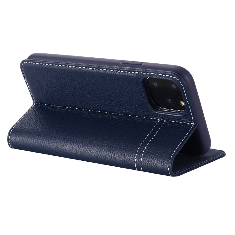 For iPhone 11 Pro Max GEBEI Top-grain Leather Horizontal Flip Protective Case with Holder & Card Slots