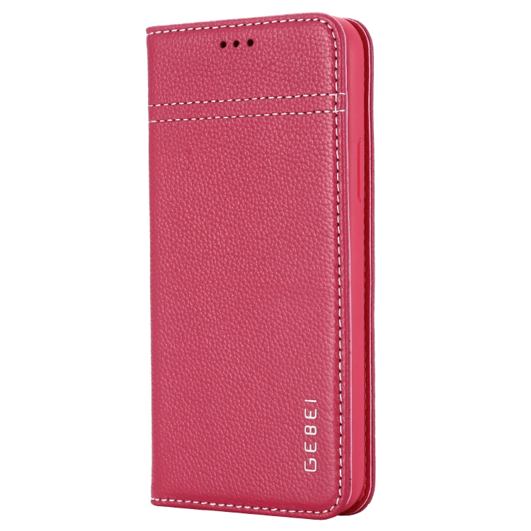 For iPhone 11 Pro Max GEBEI Top-grain Leather Horizontal Flip Protective Case with Holder & Card Slots