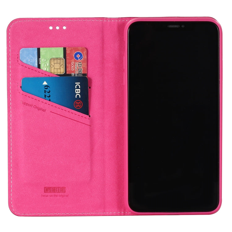 For iPhone XS / X GEBEI Top-grain Leather Horizontal Flip Protective Case with Holder & Card Slots