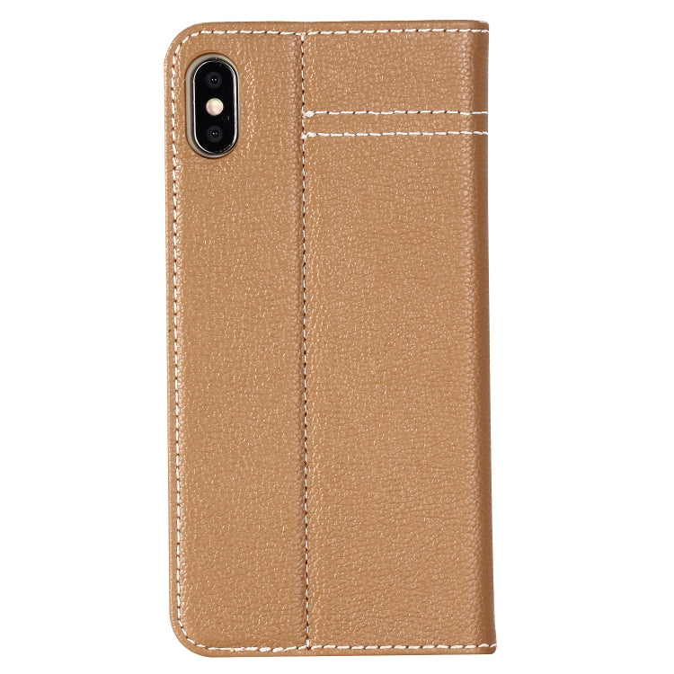 For iPhone XR GEBEI Top-grain Leather Horizontal Flip Protective Case with Holder & Card Slots