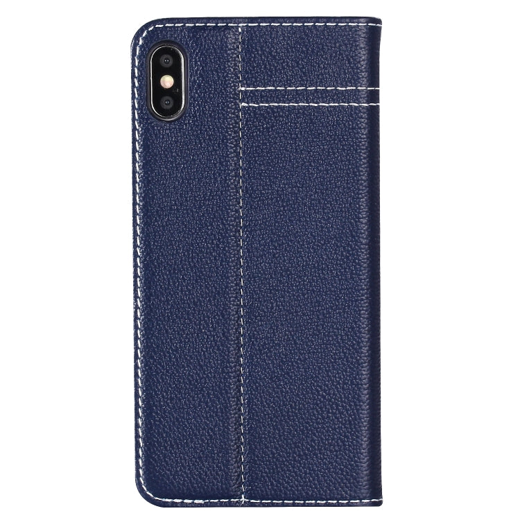 For iPhone XS Max GEBEI Top-grain Leather Horizontal Flip Protective Case with Holder & Card Slots