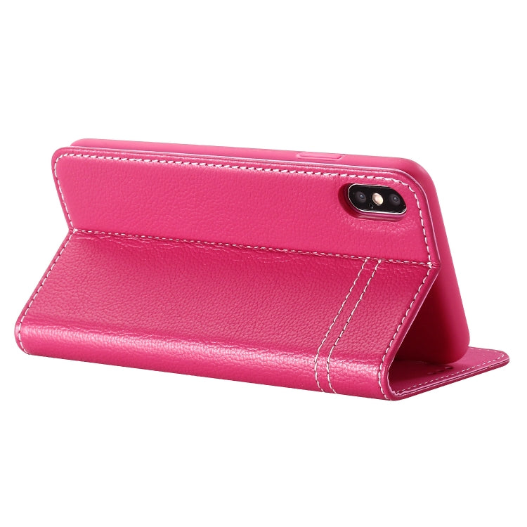 For iPhone XS Max GEBEI Top-grain Leather Horizontal Flip Protective Case with Holder & Card Slots