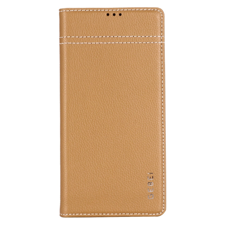 For Galaxy Note 10  GEBEI Top-grain Leather Horizontal Flip Protective Case with Holder & Card Slots