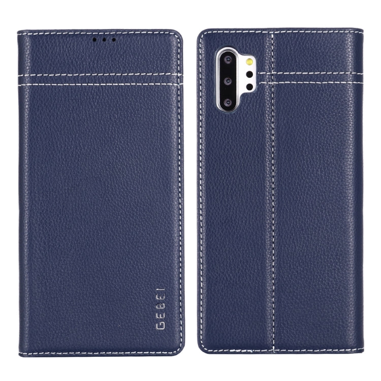 For Galaxy Note 10  GEBEI Top-grain Leather Horizontal Flip Protective Case with Holder & Card Slots
