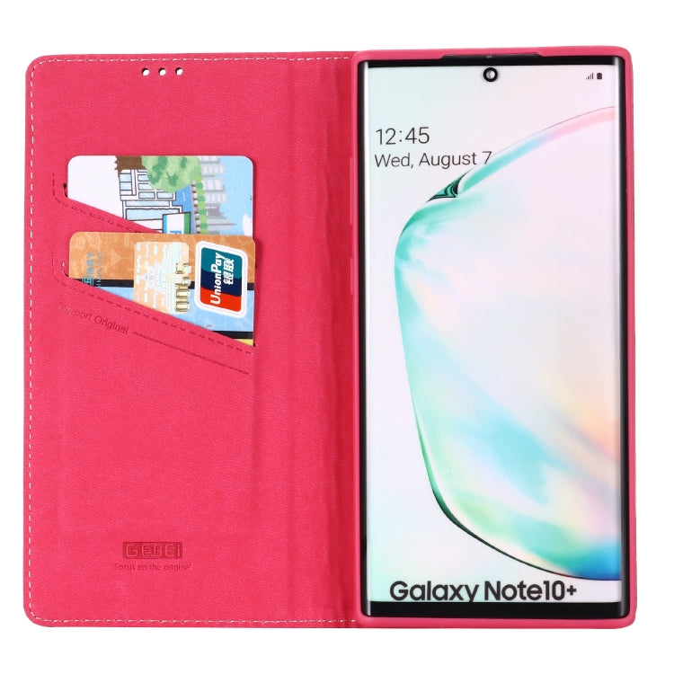 For Galaxy Note 10  GEBEI Top-grain Leather Horizontal Flip Protective Case with Holder & Card Slots