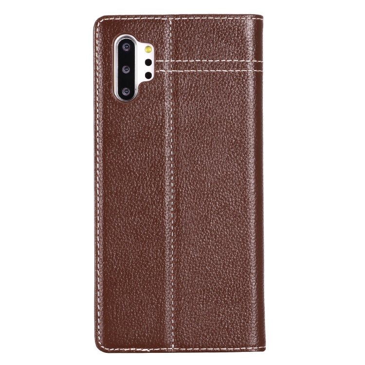 For Galaxy Note 10  GEBEI Top-grain Leather Horizontal Flip Protective Case with Holder & Card Slots