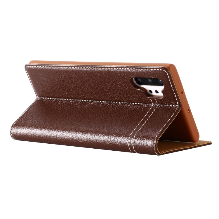 For Galaxy Note 10  GEBEI Top-grain Leather Horizontal Flip Protective Case with Holder & Card Slots