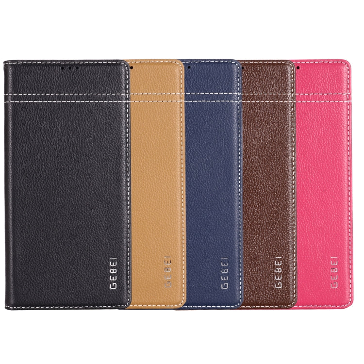 For Galaxy Note 10  GEBEI Top-grain Leather Horizontal Flip Protective Case with Holder & Card Slots