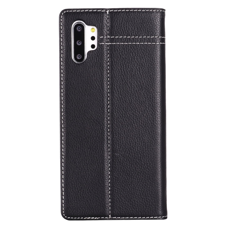 For Galaxy Note 10+ GEBEI Top-grain Leather Horizontal Flip Protective Case with Holder & Card Slots