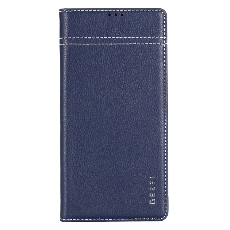 For Galaxy Note 10+ GEBEI Top-grain Leather Horizontal Flip Protective Case with Holder & Card Slots