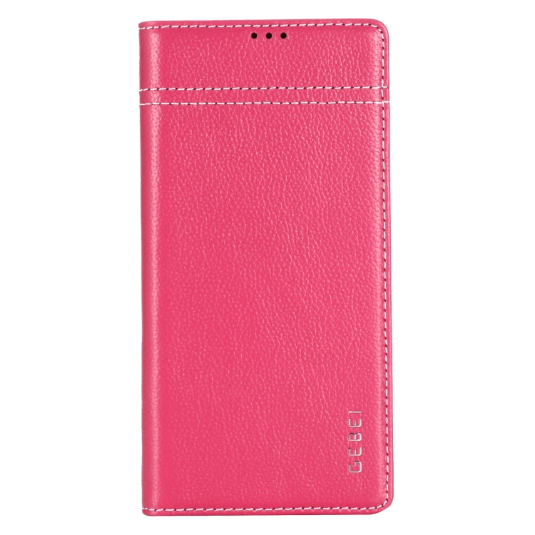 For Galaxy Note 10+ GEBEI Top-grain Leather Horizontal Flip Protective Case with Holder & Card Slots