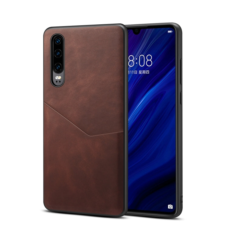 For Huawei P30 Skin Feel PU + TPU Protective Case with Card Slot