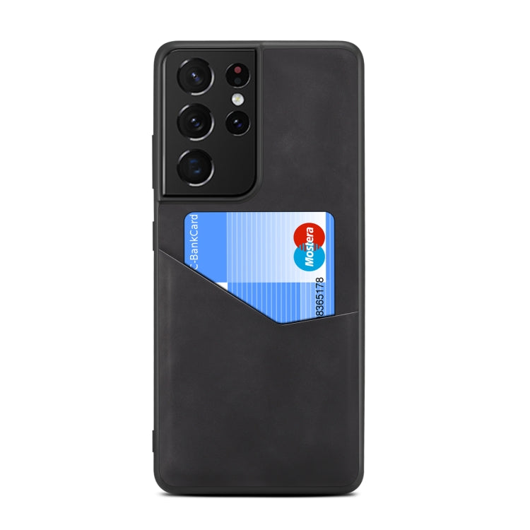For Samsung Galaxy S21 Ultra 5G Skin Feel PU + TPU Protective Case with Card Slot