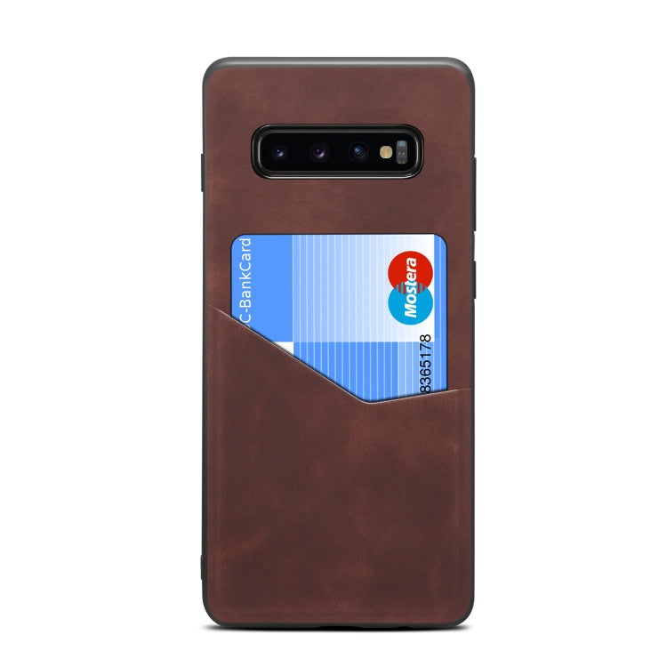 For Samsung Galaxy S10+ Skin Feel PU + TPU Protective Case with Card Slot