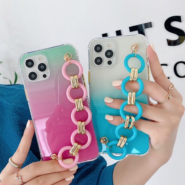 For iPhone 12 / 12 Pro Gradient + Circle Bracelet TPU Phone Protective Case