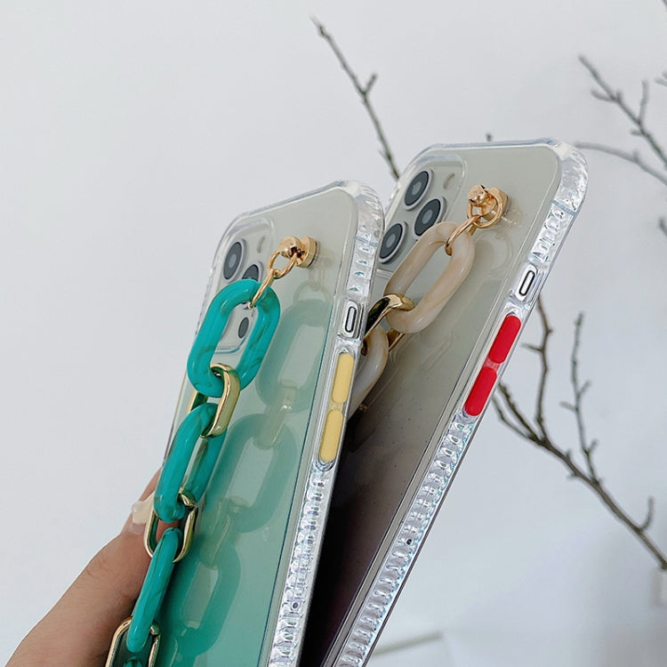 For iPhone 12 mini Gradient + Oval Ring Bracelet TPU Phone Protective Case