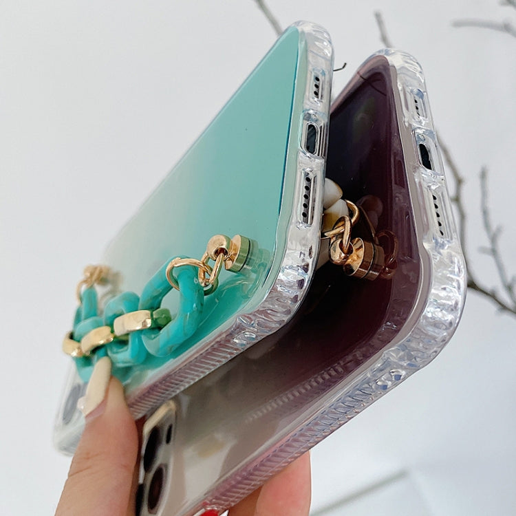 For iPhone 12 mini Gradient + Oval Ring Bracelet TPU Phone Protective Case