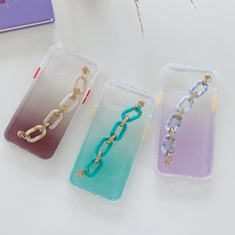 For iPhone 12 mini Gradient + Oval Ring Bracelet TPU Phone Protective Case