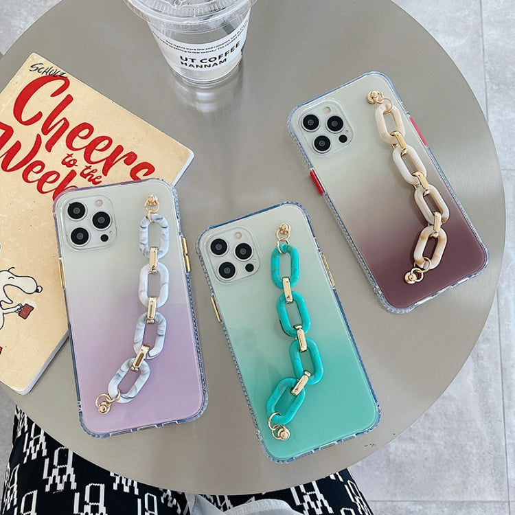 For iPhone 12 mini Gradient + Oval Ring Bracelet TPU Phone Protective Case